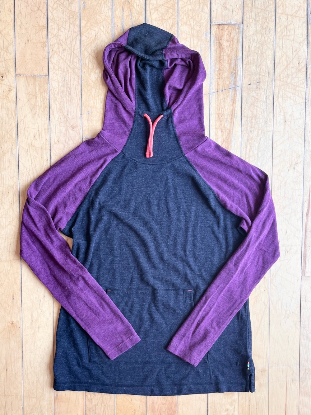 Smartwool 100% Merino Wool Colorblock Base Layer Hoodie Size XL